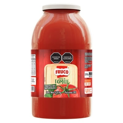 Fruco® Salsa de Tomate Galón 4,35 kg - Fruco® Salsa de Tomate Galón es el auténtico sabor con trozos de tomate y color natural. ¡Pídela ya mismo en la tienda online de UFS!